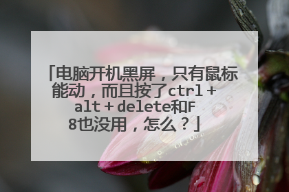 电脑开机黑屏，只有鼠标能动，而且按了ctrl＋alt＋delete和F8也没用，怎么？