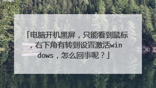 电脑开机黑屏,只能看到鼠标,右下角有转到设置激活windows,怎么回事呢?