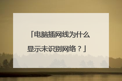 电脑插网线为什么显示未识别网络?