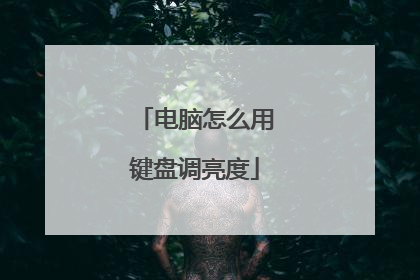 电脑怎么用键盘调亮度