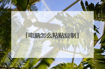 电脑怎么粘贴复制