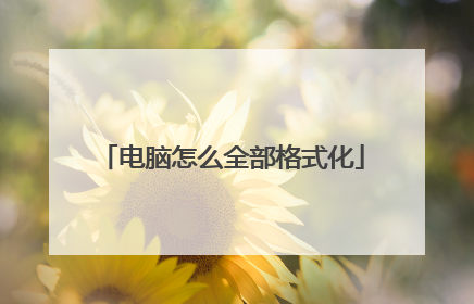 电脑怎么全部格式化