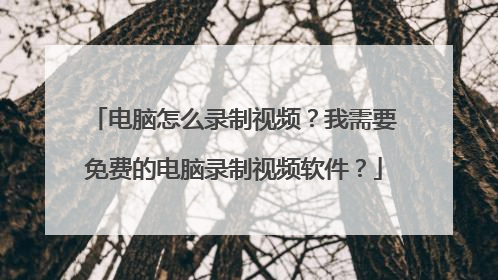 电脑怎么录制视频?我需要免费的电脑录制视频软件?