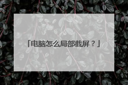 电脑怎么局部截屏?