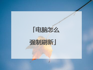 电脑怎么强制刷新