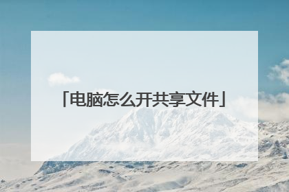 电脑怎么开共享文件