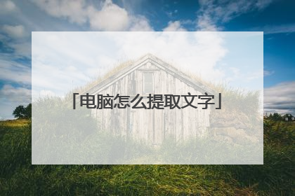 电脑怎么提取文字