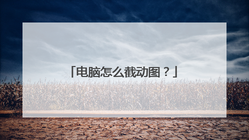 电脑怎么截动图？