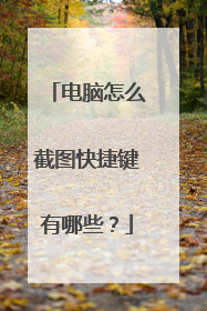 电脑怎么截图快捷键有哪些？