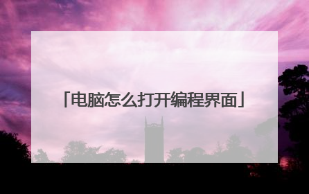 电脑怎么打开编程界面