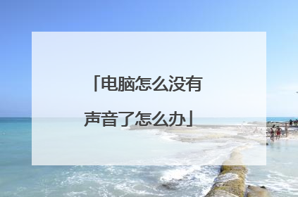 电脑怎么没有声音了怎么办