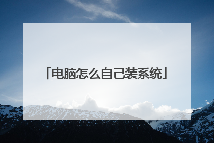 电脑怎么自己装系统