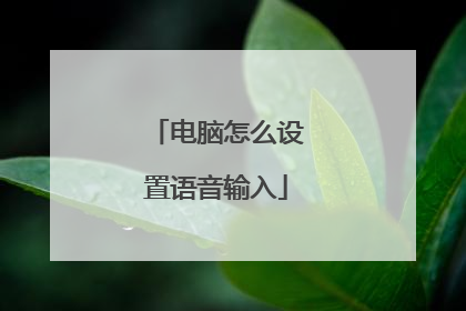 电脑怎么设置语音输入
