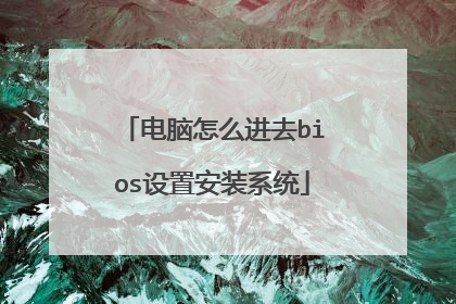 电脑怎么进去bios设置安装系统