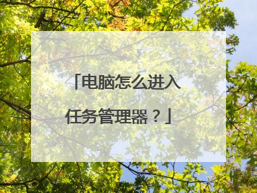 电脑怎么进入任务管理器?