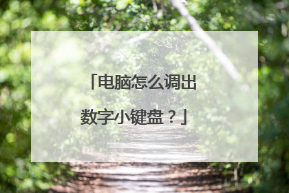 电脑怎么调出数字小键盘？