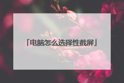 电脑怎么选择性截屏