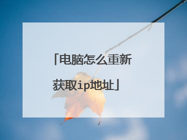 电脑怎么重新获取ip地址