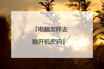电脑怎样去除开机密码