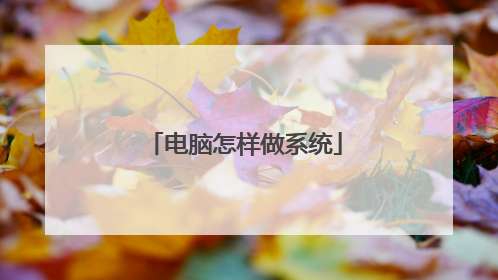 电脑怎样做系统