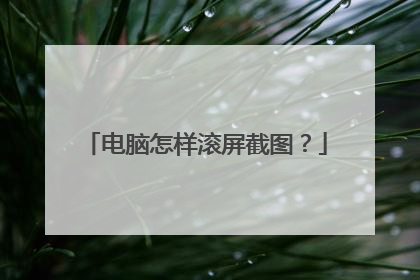 电脑怎样滚屏截图?