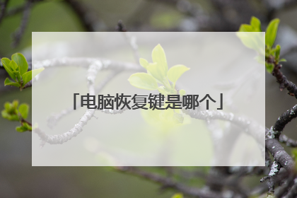 电脑恢复键是哪个