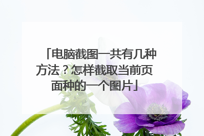 电脑截图一共有几种方法?怎样截取当前页面种的一个图片