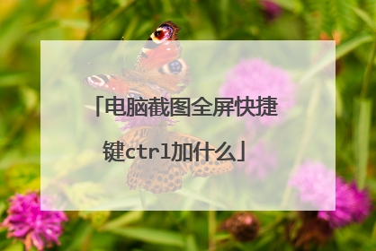 电脑截图全屏快捷键ctrl加什么