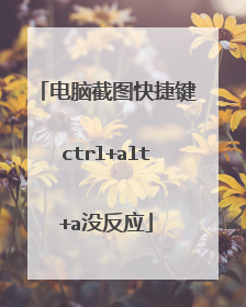 电脑截图快捷键ctrl+alt+a没反应