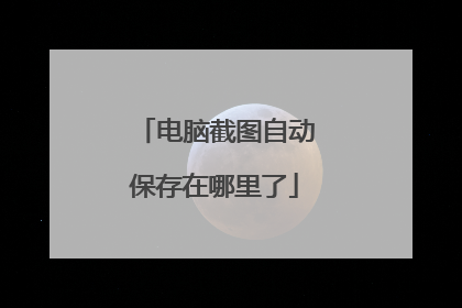 电脑截图自动保存在哪里了