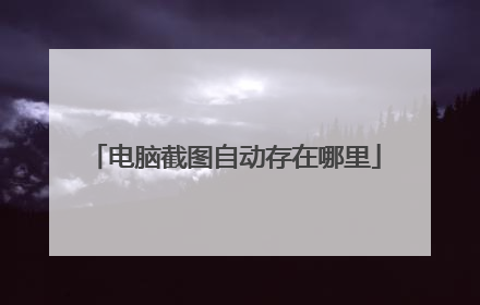 电脑截图自动存在哪里