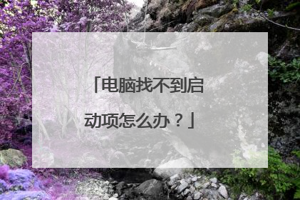 电脑找不到启动项怎么办?
