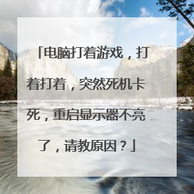 电脑打着游戏，打着打着，突然死机卡死，重启显示器不亮了，请教原因？