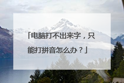 电脑打不出来字，只能打拼音怎么办？