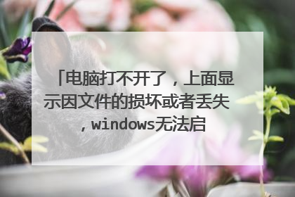 电脑打不开了,上面显示因文件的损坏或者丢失,windows无法启动,您可以通过使用原始启动软盘或C