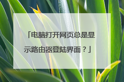 电脑打开网页总是显示路由器登陆界面?