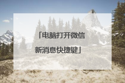 电脑打开微信新消息快捷键