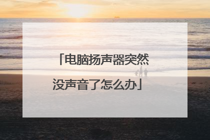 电脑扬声器突然没声音了怎么办