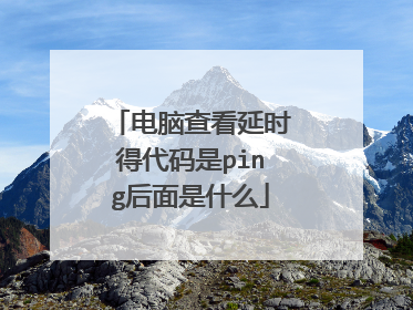 电脑查看延时得代码是ping后面是什么