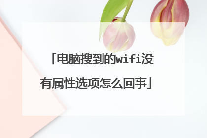 电脑搜到的wifi没有属性选项怎么回事