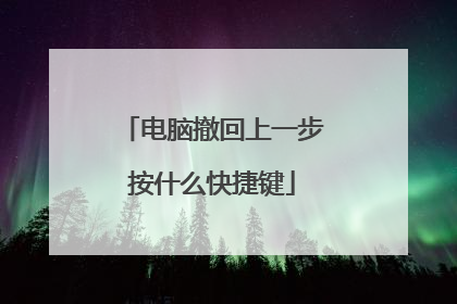 电脑撤回上一步按什么快捷键