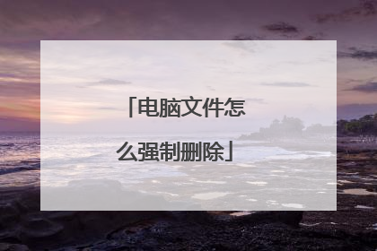 电脑文件怎么强制删除
