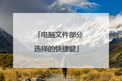电脑文件部分选择的快捷键