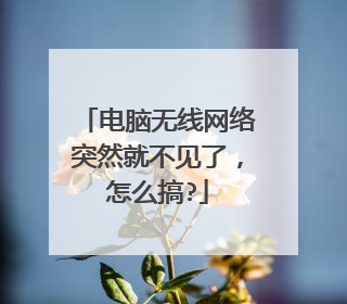 电脑无线网络突然就不见了，怎么搞?