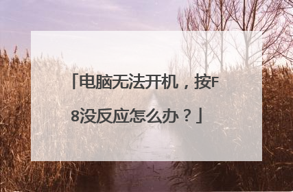 电脑无法开机,按F8没反应怎么办?