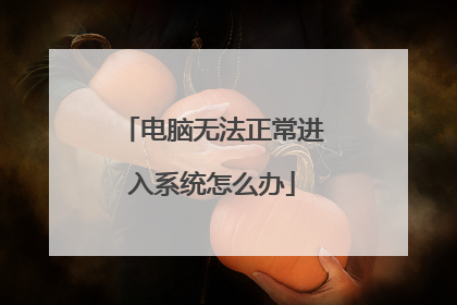 电脑无法正常进入系统怎么办