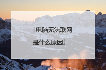 电脑无法联网是什么原因