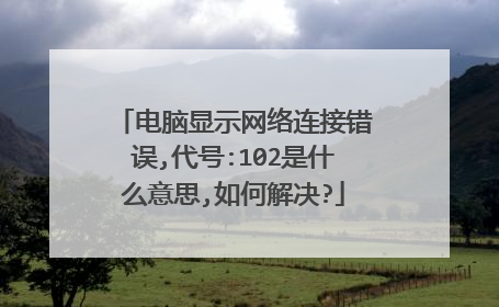 电脑显示网络连接错误,代号:102是什么意思,如何解决?