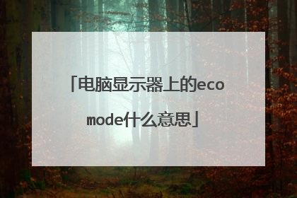 电脑显示器上的eco mode什么意思