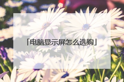 电脑显示屏怎么选购